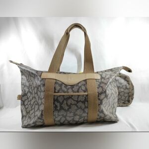 Vintage Yves Saint Laurent Giraffe-Print Boston Bag and Make-up Pouch